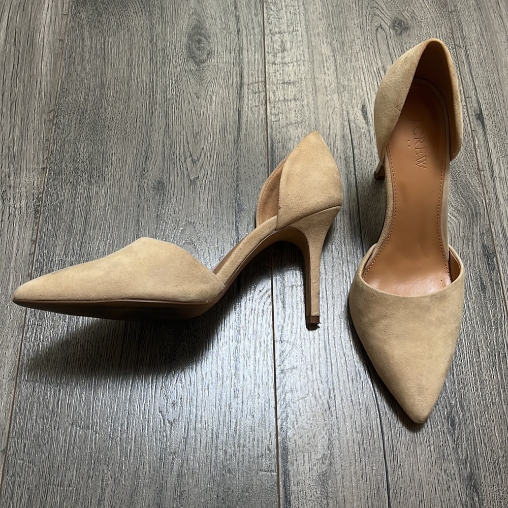 J. Crew D’Orsay Tan Suede Pump Heels fits like 9.5 or 10